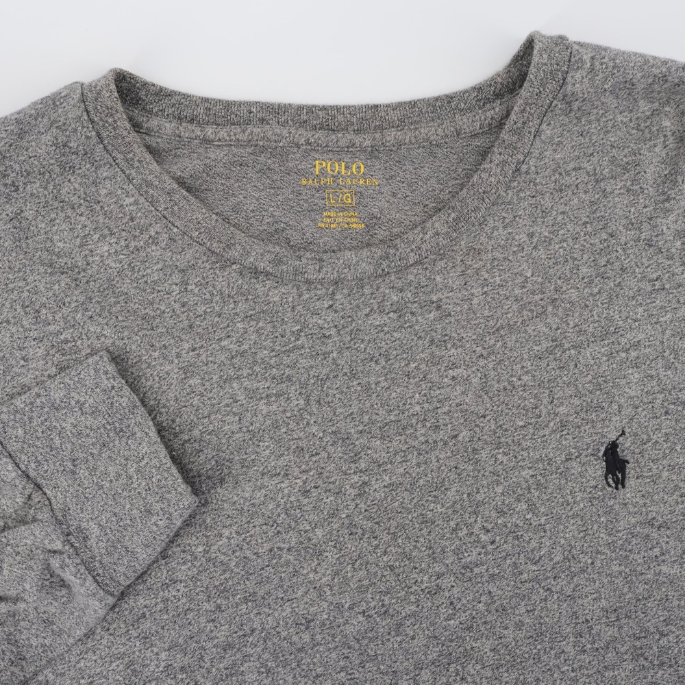 Polo Ralph Lauren Pony Logo T-Shirt Gray Long Sleeve Mens Large